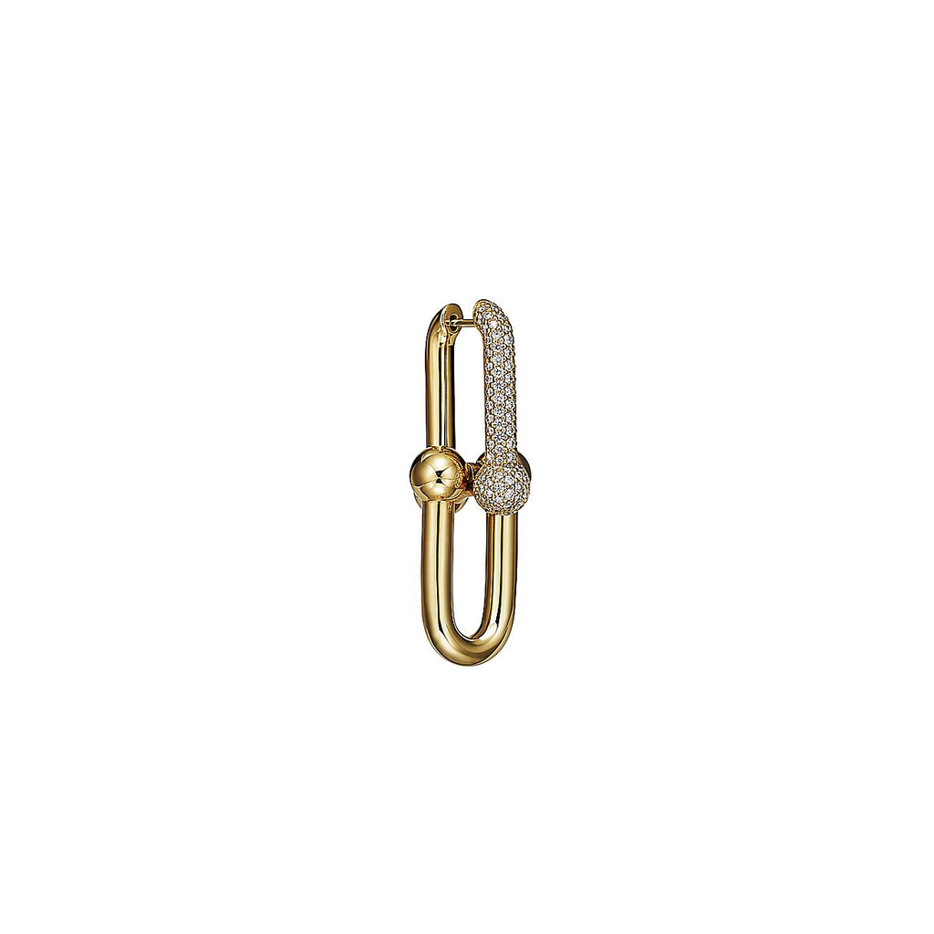 18K Tiffany HardWear Large Link Diamonds Earrings